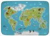Achoka Covor moale pentru camera copiilor Harta lumii animale 100x150 cm FARA AMBALAJ