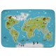 Achoka Covor moale pentru camera copiilor Harta lumii animale 100x150 cm FARA AMBALAJ