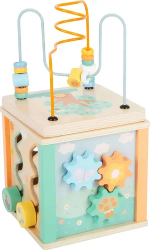 OUTLET Cub motor educativ din lemn pentru copii 5 in 1 - produs incomplet
