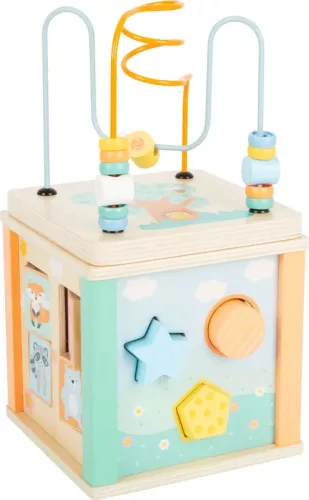 OUTLET Cub motor educativ din lemn pentru copii 5 in 1 - produs incomplet