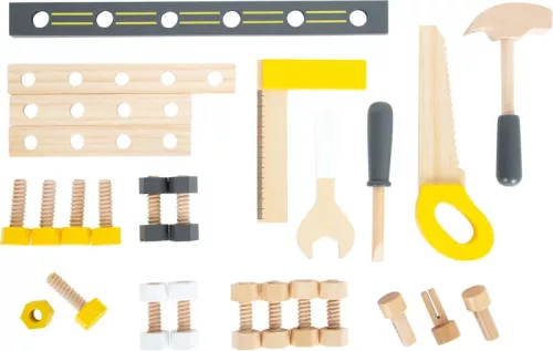 OUTLET Masa de atelier din lemn cu unelte pentru copii - produs incomplet