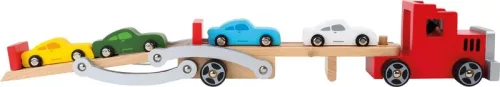 OUTLET Small Foot Camion din lemn pentru transport masini autotransporter + 4 masini - produs defect