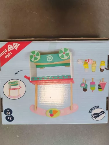 OUTLET Small Foot – cărucior din lemn cu înghețată, lipsește o piesă