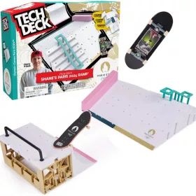   OUTLET Tech Deck set fingerboard Shane's Ramp + skateboard de colecție colorat Paris 2024 AMBALAJ DETERMINAT