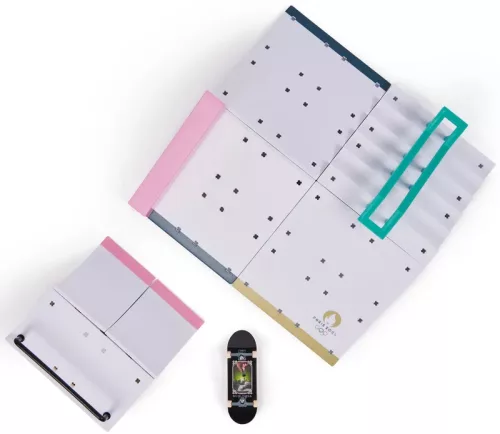 OUTLET Tech Deck set fingerboard Shane's Ramp + skateboard de colecție colorat Paris 2024 AMBALAJ DETERMINAT