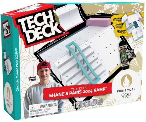 OUTLET Tech Deck set fingerboard Shane's Ramp + skateboard de colecție colorat Paris 2024 AMBALAJ DETERMINAT
