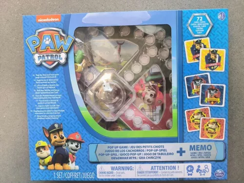 OUTLET Set de jocuri Psi Patrol Joc de masă Chinese Pop Up Memory Memo Memory - produs incomplet