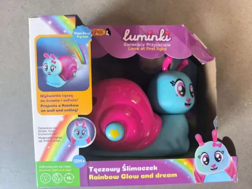 OUTLET Luminki proiector mic curcubeu Lumini de noapte melc albastru cu spada de sunet si lumina - Produs defect