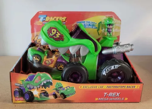 OUTLET T-Racers T-Rex Mega Wheels Auto Launcher and Driver Set - Produs defect