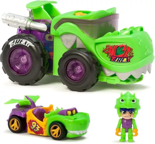 OUTLET T-Racers T-Rex Mega Wheels Auto Launcher and Driver Set - Produs defect