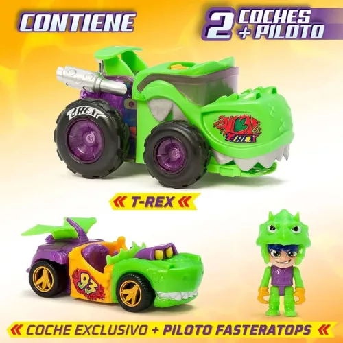 OUTLET T-Racers T-Rex Mega Wheels Auto Launcher and Driver Set - Produs defect