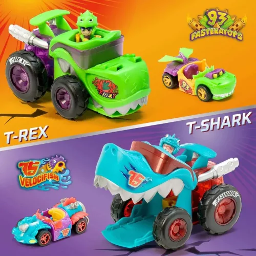 OUTLET T-Racers T-Rex Mega Wheels Auto Launcher and Driver Set - Produs defect