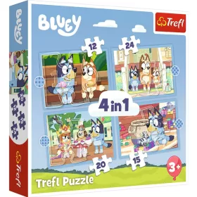   OUTLET Puzzle Trefl 4v1 Bluey și lumea lui 3+ AMBALAJE DETERMATE