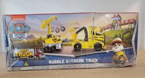 OUTLET Psi Patrol 2in1 Interactive Large Truck Yellow Vehicle X-Treme Truck + Rubble Dog Figure - produs defect