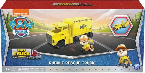 OUTLET Psi Patrol 2in1 Interactive Large Truck Yellow Vehicle X-Treme Truck + Rubble Dog Figure - produs defect