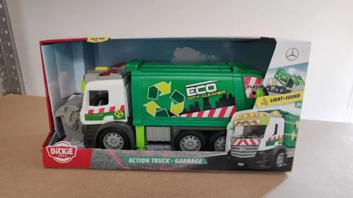 PRISE Camion gunoi Eco Mercedes Benz + accesorii lumina/sunet DEFECT - JUCARIA NU FUNCTIONEAZA