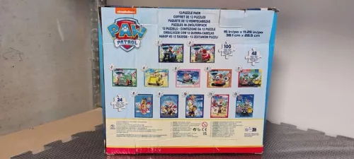 OUTLET Paw Patrol - puzzle 12 în 1, set de 12 puzzle-uri, set incomplet cu semne vizibile de utilizare