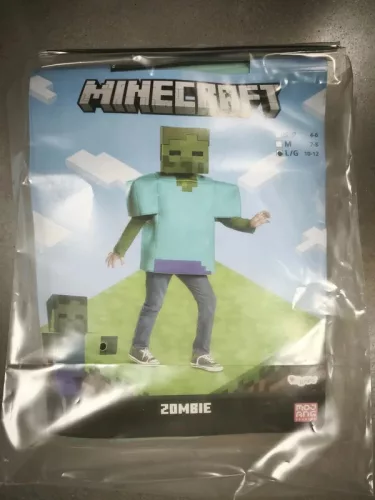 OUTLET Minecraft Zombie - costum de carnaval pentru baieti, 134-146 cm (10-12 ani), incomplet
