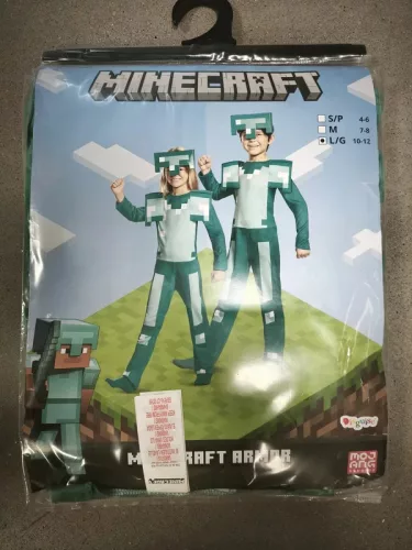 OUTLET Costum Minecraft Costum carnaval Diamond Armor 137-149 cm 10-12 ani - produs incomplet