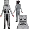 OUTLET Costum carnaval Minecraft pentru baieti Costum Costum Alb Schelet Costum 125-135 cm (7-8 ani) FARA AMBALAJ ORIGINAL
