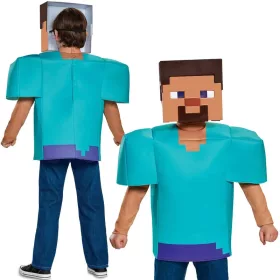   OUTLET Costum de carnaval Minecraft pentru baiat parada costumului Steve 134-146 cm (10-12 ani) - produs incomplet