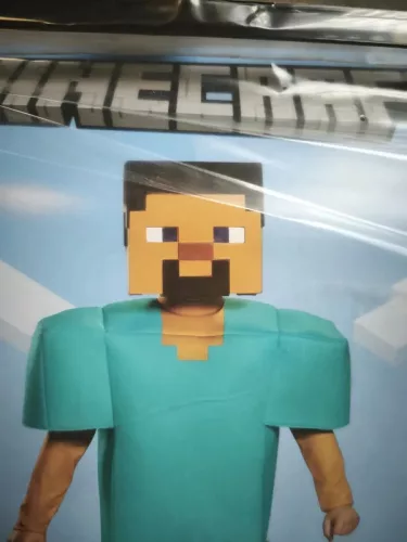 OUTLET Costum de carnaval Minecraft pentru baiat parada costumului Steve 134-146 cm (10-12 ani) - produs incomplet