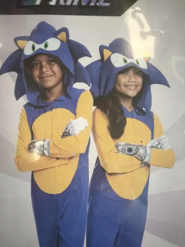 OUTLET Costum de carnaval Sonic pentru baieti si fete Costum arici Dress up 134-146 cm (10-12 ani) - produs incomplet
