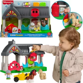   OUTLET Ferma interactiva Grajd cu cai prietenosi pentru copii + 3 figurine si accesorii Fisher-Price Little People - produs incomplet