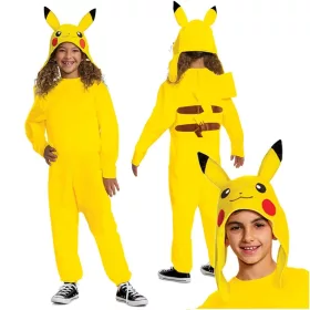   OUTLET Costum carnaval Pokemon Pikachu costum galben 127-136 cm (7-8 ani) Kigurumi EXPOZIȚIE