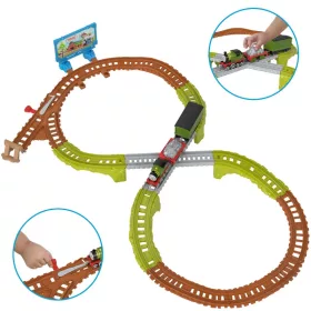   OUTLET Tomek și prietenii Set de șine Pista de reciclare + locomotivă Miros 17 piese AMBALARE DEFECTĂ