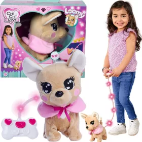   OUTLET Chi Chi Love Interactive Dog Chihuahua Loomy cu telecomandă Sound Light Lesa 18 cm 3+ - produs defect