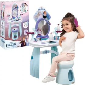   OUTLET Disney Frozen Ice Kingdom Masuta de toaleta cu scaun si oglinda 2in1 + 10 accesorii AMBALAJ DEFECTAT