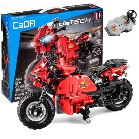   OUTLET CaDA Blocuri de construcție Telecomandă Motor Curse Motocicletă RC Vehicul LED Lumini AMBALARE DEFECTĂ