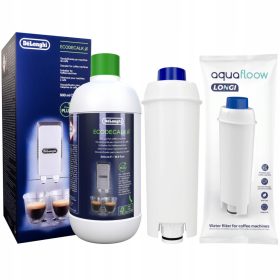    Delonghi Ecodecalk DLSC500 detartrant 500 ml + filtru apa pentru aparat de cafea AquaFloow Longi alb