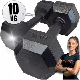  Haltere fixe din fontă Kawmet 2x 10 kg