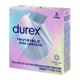    Prezervative Durex Invisible hidratate suplimentar, 3 bucăți subțiri