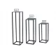 Set de 3 Jardiniere Metalice în Stil Loft Industrial, Negru Mat