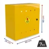 Dulap de gaz Jurdaw galben 600 × 600 × 250 mm fără perete din spate și cu cheie