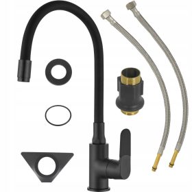  Baterie de bucătărie Invena Joga Plus pe podea, neagră