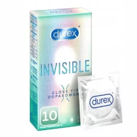    Durex Invisible Close Fit 10 buc, prezervative subtiri, lubrifiate