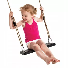    GIGI TOYS Scaun balansoar cu inserție metalică pe frânghii NEGRU