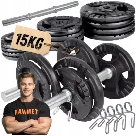 Haltere reglabile din fonta Kawmet 2x 15 kg