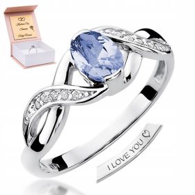    Inel de logodnă din aur 585 din aur alb și tanzanit, orice mărime