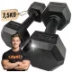  Haltere fixe din fontă Kawmet 2x 7,5 kg
