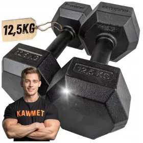  Haltere fixe din fontă Kawmet 2x 12,5 kg