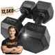  Haltere fixe din fontă Kawmet 2x 12,5 kg