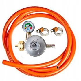    Reductor pentru o butelie cu un manometru și un furtun de gaz de 2m