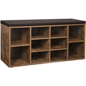    AS-MODERN dulap pantofi cu scaun 104 x 48 x 30 cm nuante de maro