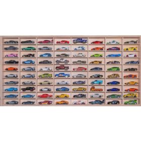    Raft pentru Jucării Mașini Cars Springs Hot Wheels Organizator 80 locuri Lemn
