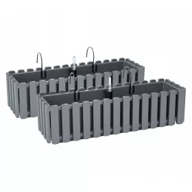    2x Cutie de jardiniera pentru balcon DDEF600 Cârlige + Sistem